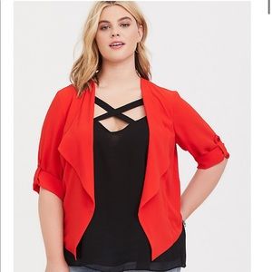 NWT Torrid red crepe blazer size large